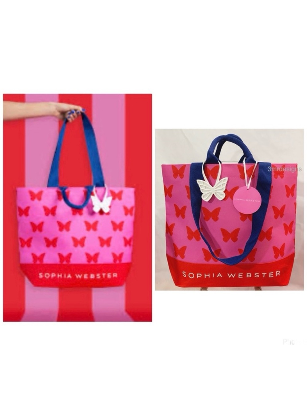 AUTH. VIRAL Sophia Webster X Waitrose Polka Butterfly Large Tote Bag